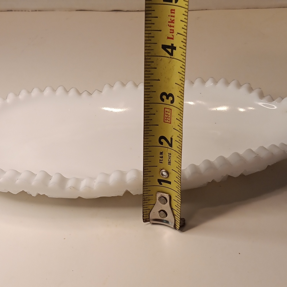 Vintage Milk Glass White Butter =,Serving Dish - Picture 7 of 8